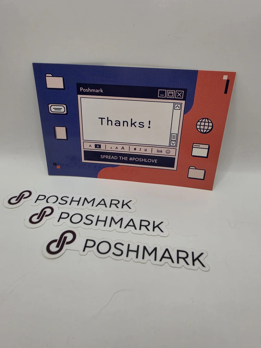 Pack Of 16 Poshmark Thank You Card Set 11 Designs 3 Stickers Logo